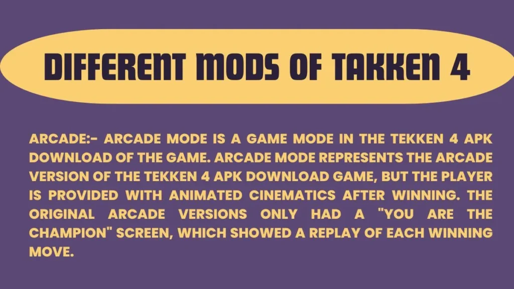 Different Mods Of Takken 4