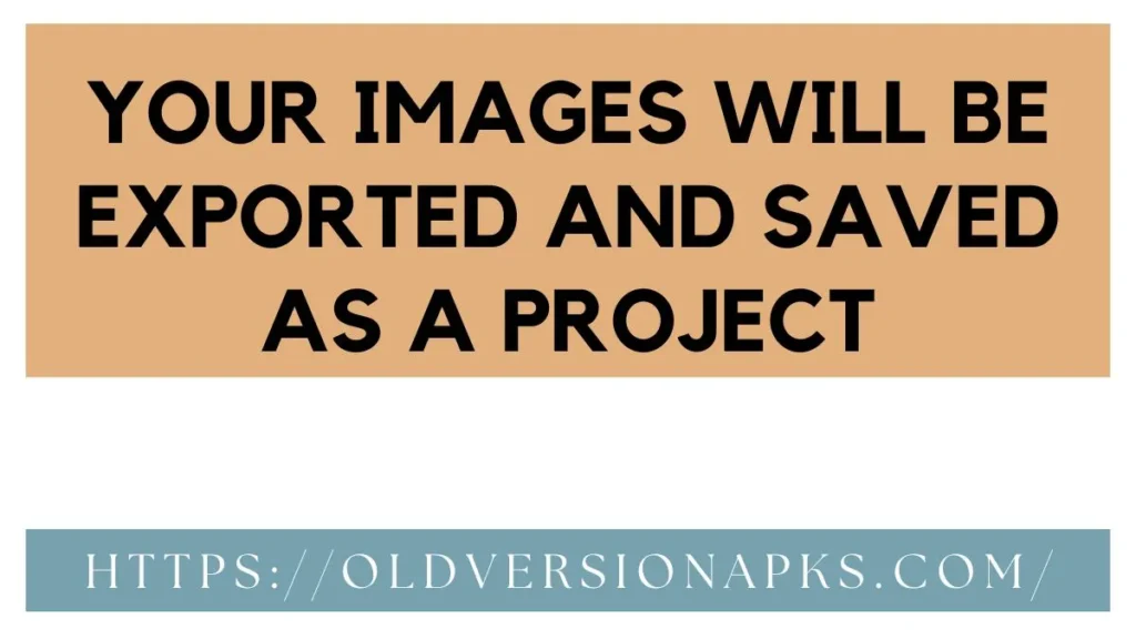 Your images will be exported and saved as a project
